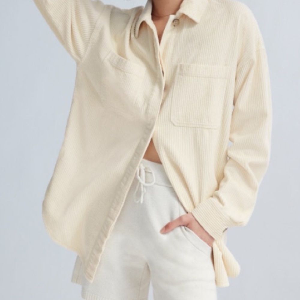 Babaton corduroy flannel cream color size S